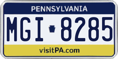 PA license plate MGI8285