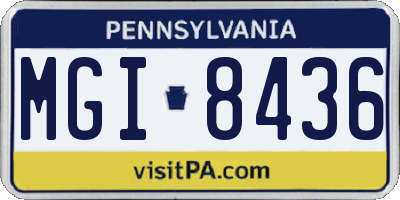 PA license plate MGI8436