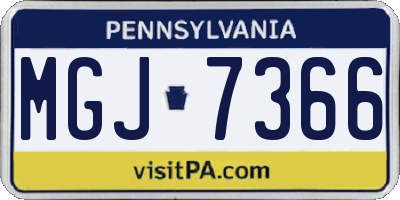 PA license plate MGJ7366
