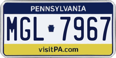 PA license plate MGL7967