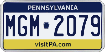 PA license plate MGM2079