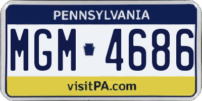 PA license plate MGM4686