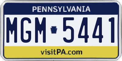 PA license plate MGM5441