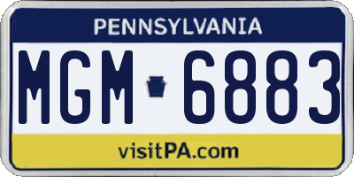 PA license plate MGM6883