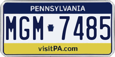 PA license plate MGM7485