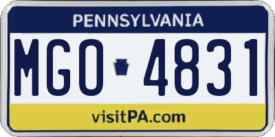 PA license plate MGO4831