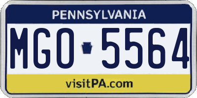 PA license plate MGO5564