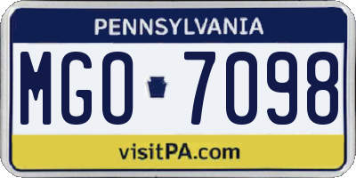 PA license plate MGO7098