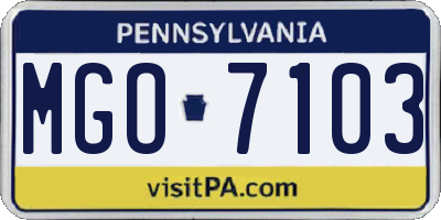 PA license plate MGO7103