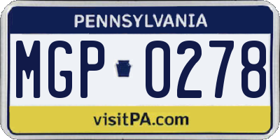 PA license plate MGP0278