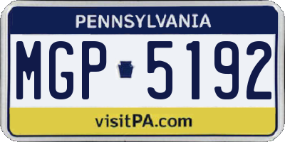 PA license plate MGP5192