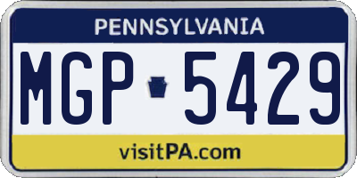 PA license plate MGP5429