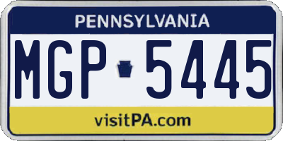 PA license plate MGP5445