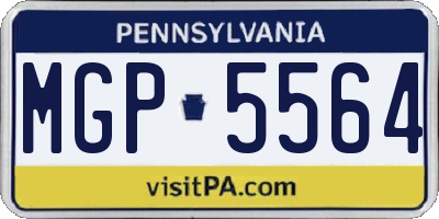 PA license plate MGP5564