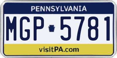 PA license plate MGP5781