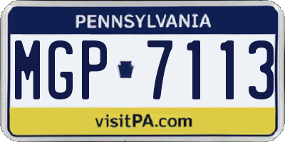 PA license plate MGP7113