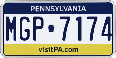 PA license plate MGP7174
