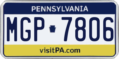 PA license plate MGP7806