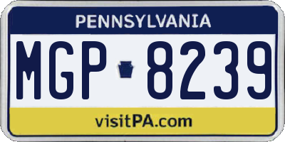 PA license plate MGP8239