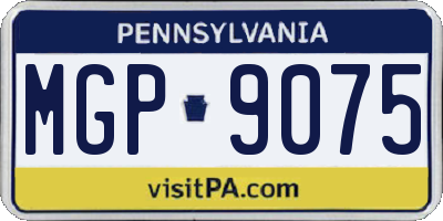 PA license plate MGP9075
