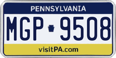 PA license plate MGP9508