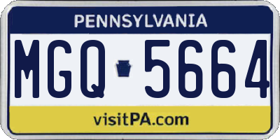 PA license plate MGQ5664