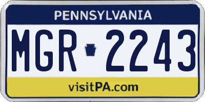 PA license plate MGR2243