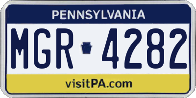 PA license plate MGR4282