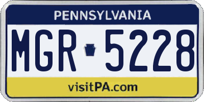 PA license plate MGR5228