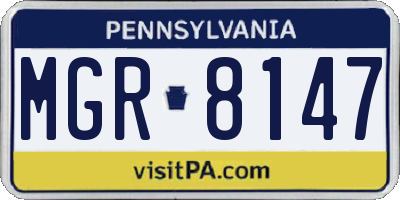 PA license plate MGR8147