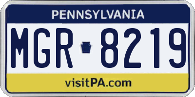 PA license plate MGR8219