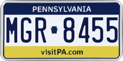 PA license plate MGR8455