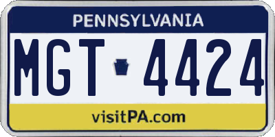 PA license plate MGT4424