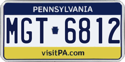 PA license plate MGT6812