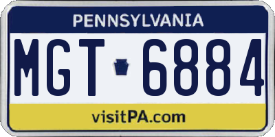 PA license plate MGT6884