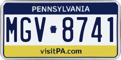 PA license plate MGV8741