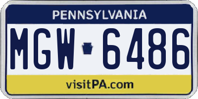 PA license plate MGW6486