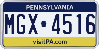 PA license plate MGX4516
