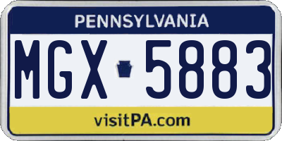 PA license plate MGX5883