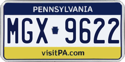 PA license plate MGX9622