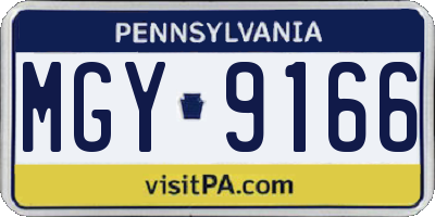 PA license plate MGY9166