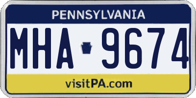 PA license plate MHA9674