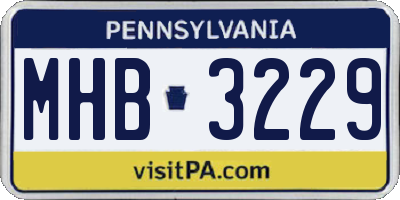 PA license plate MHB3229