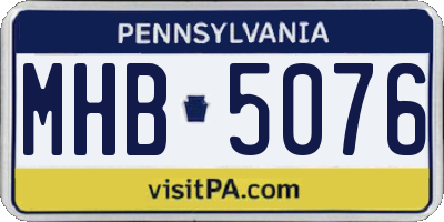 PA license plate MHB5076