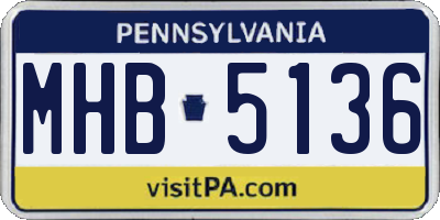 PA license plate MHB5136