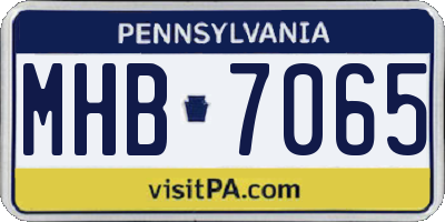 PA license plate MHB7065