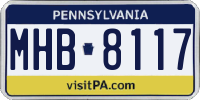 PA license plate MHB8117