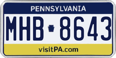 PA license plate MHB8643