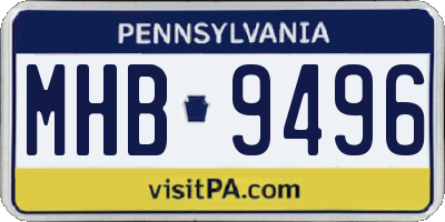 PA license plate MHB9496