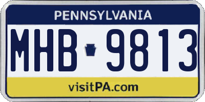 PA license plate MHB9813